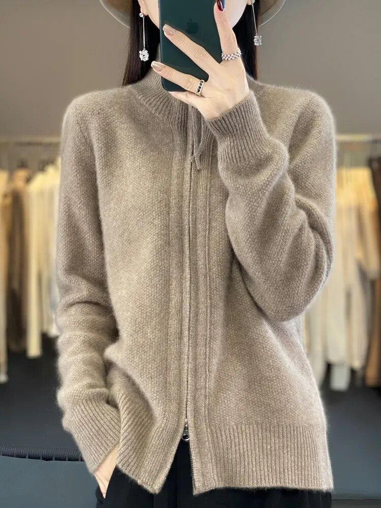 Sophie | Cashmere Cozy Zip-Up Cardigan