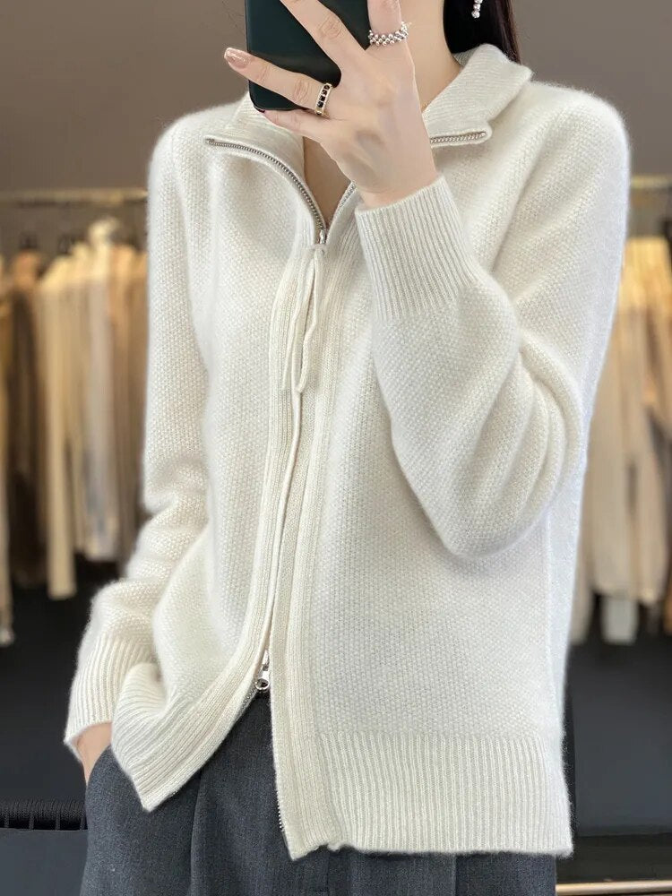 Sophie | Cashmere Cozy Zip-Up Cardigan