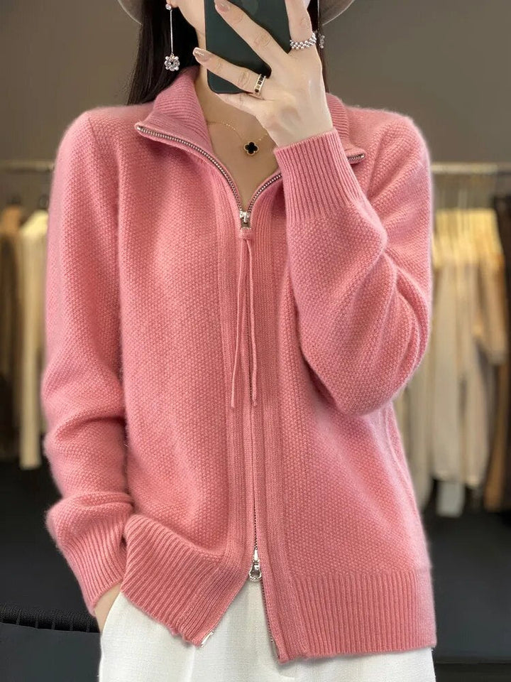 Sophie | Cashmere Cozy Zip-Up Cardigan
