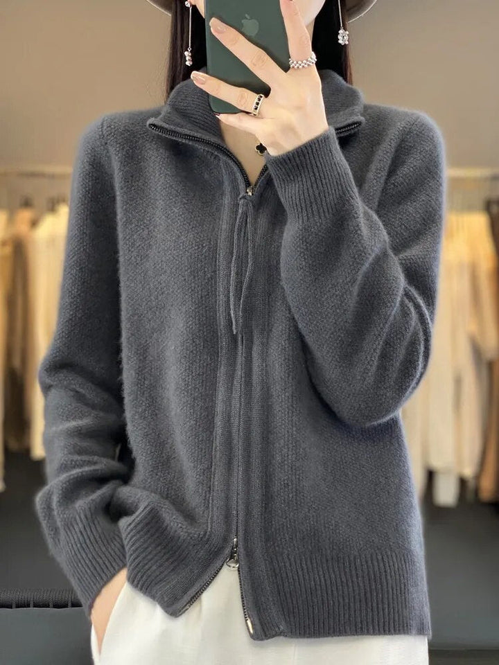 Sophie | Cashmere Cozy Zip-Up Cardigan