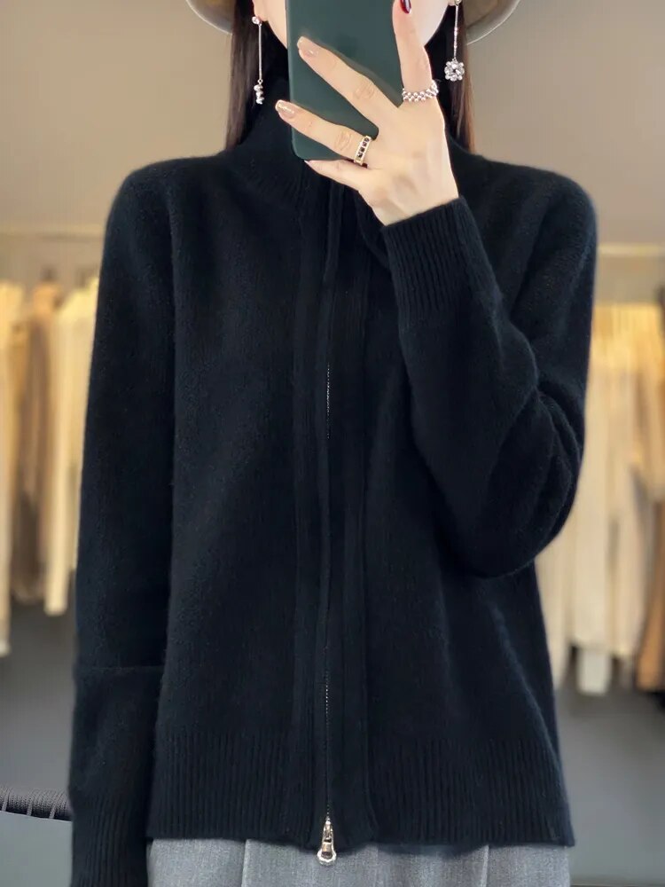 Sophie | Cashmere Cozy Zip-Up Cardigan