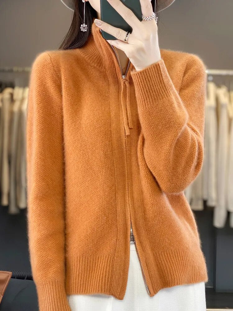Sophie | Cashmere Cozy Zip-Up Cardigan