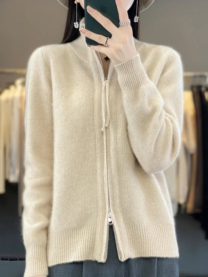 Sophie | Cashmere Cozy Zip-Up Cardigan